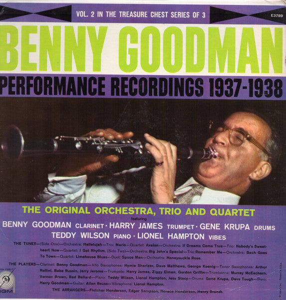 Benny Goodman – Performance Recordings 1937-1938 Volume 2 LP vinyl record, image 1 of 4