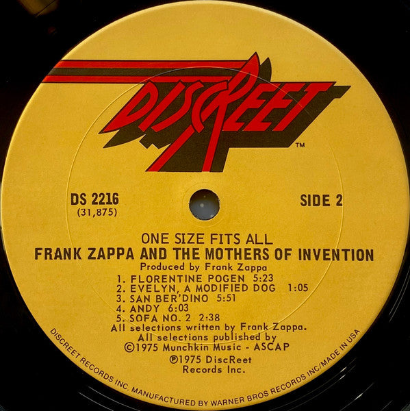 Frank Zappa, The Mothers – One Size Fits All LP vinyl record, image 6 of 10