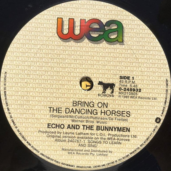 Echo & The Bunnymen – Bring On The Dancing Horses 12" vinyl record, image 3 of 4