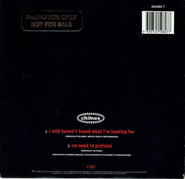 The Chimes – I Still Haven't Found What I'm Looking For 7" vinyl record, image 3 of 5