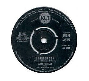 Elvis Presley, The Jordanaires – Surrender 7" vinyl record, image 1 of 2
