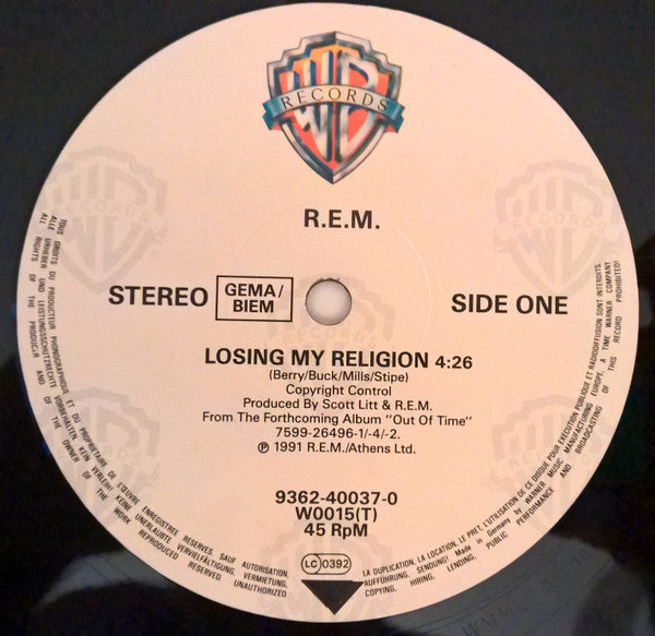 R.E.M. – Losing My Religion 12" vinyl record, image 2 of 3