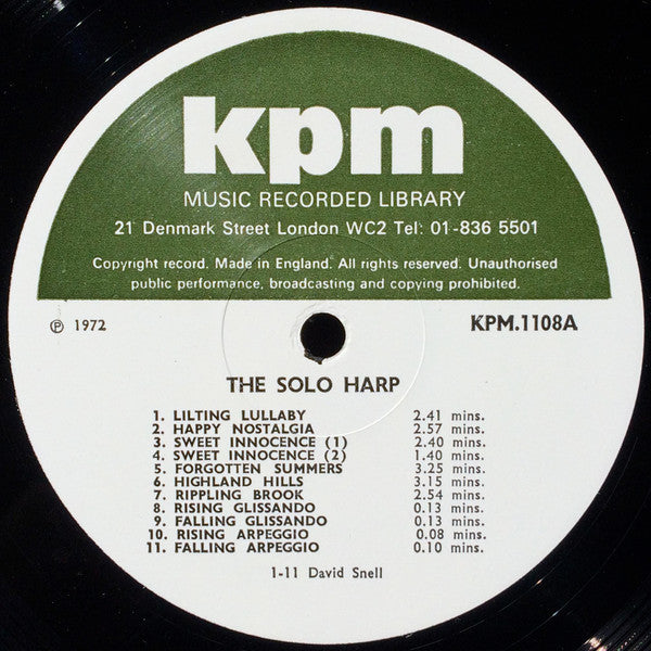David Snell – The Solo Harp LP vinyl record, image 3 of 5