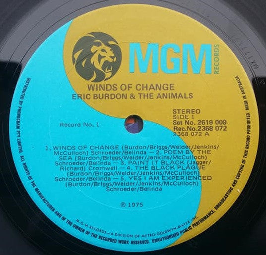 Eric Burdon & The Animals – Winds Of Change / The Twain Shall Meet (2xLP) LP vinyl record, image 3 of 8