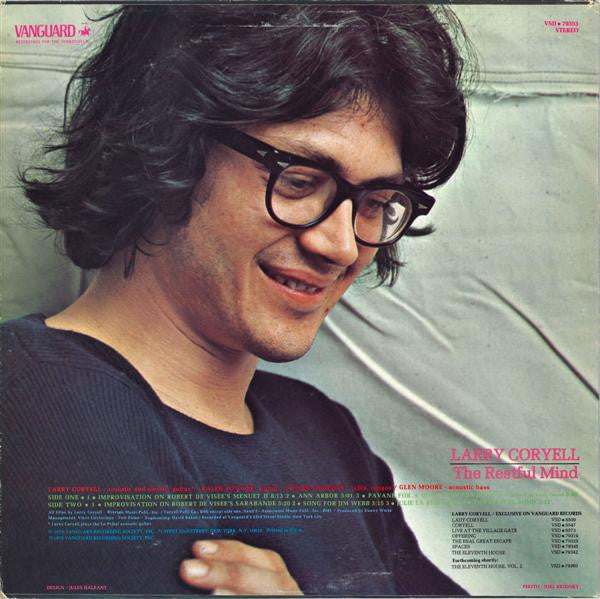 Larry Coryell – The Restful Mind LP vinyl record, image 2 of 4