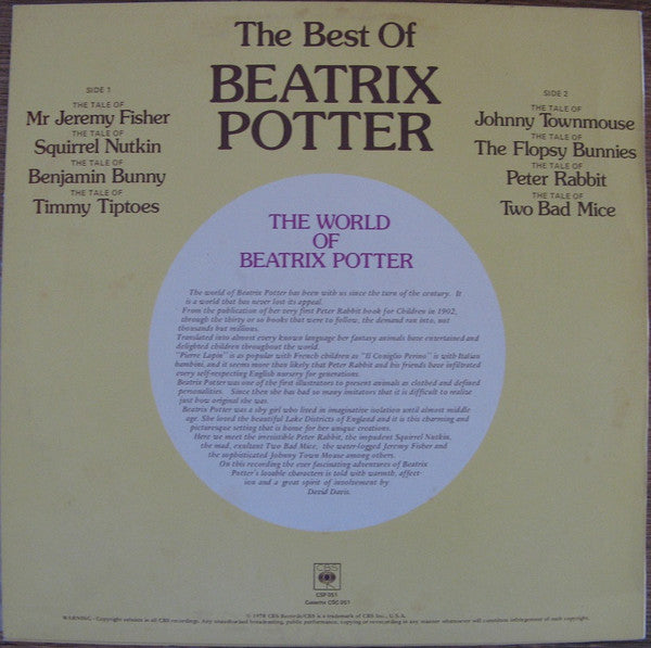David Davis – The Best Of Beatrix Potter LP vinyl record, image 2 of 2