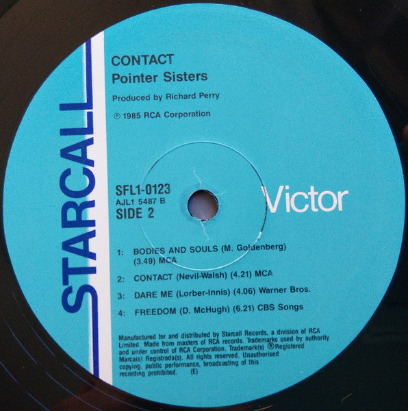 Pointer Sisters – Contact LP vinyl record, image 4 of 4