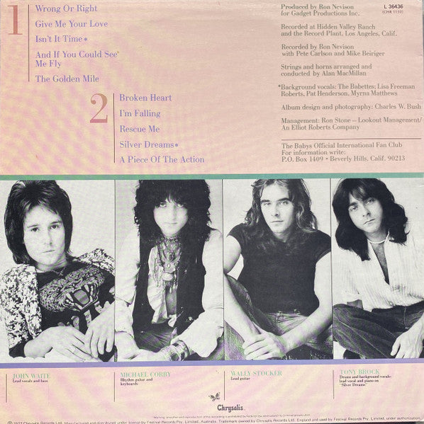 The Babys – Broken Heart LP vinyl record, image 3 of 5