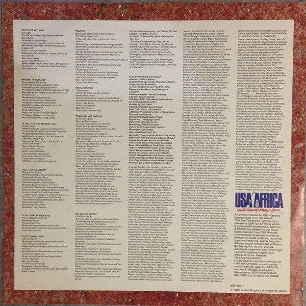 USA For Africa – We Are The World LP vinyl record, image 6 of 6