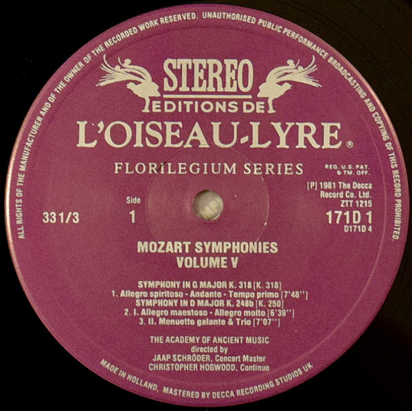 Wolfgang Amadeus Mozart, The Academy Of Ancient Music – The Symphonies Salzburg 1775-1783 (4xLP) LP vinyl record, image 2 of 10