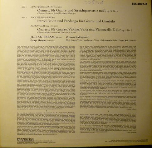 Julian Bream, Various, Luigi Boccherini, Benjamin Britten, Joseph Haydn – Julian Bream And Friends LP vinyl record, image 2 of 4