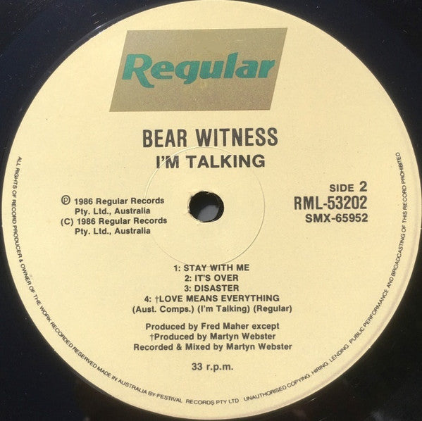 I'm Talking – Bear Witness LP vinyl record, image 4 of 6