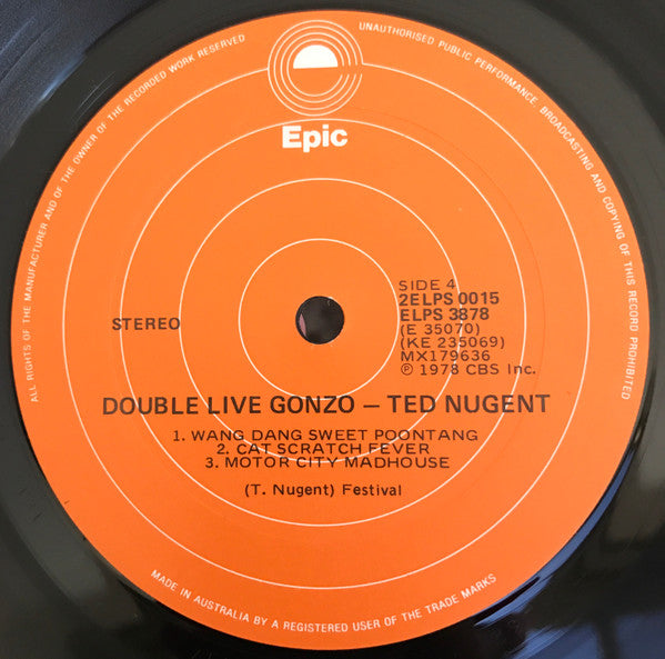 Ted Nugent – Double Live Gonzo! (2xLP) LP vinyl record, image 8 of 8