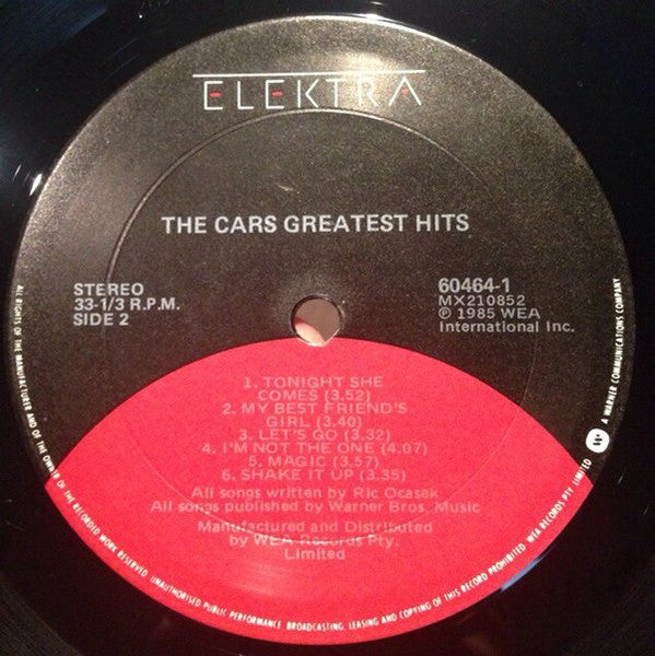 The Cars – Greatest Hits LP vinyl record, image 7 of 7
