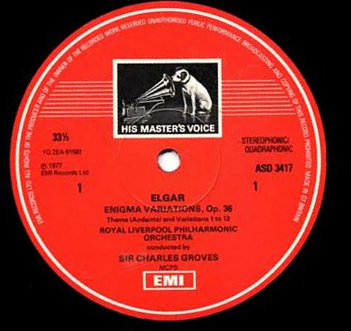 Sir Edward Elgar, Benjamin Britten, Royal Liverpool Philharmonic Orchestra, Sir Charles Groves – Enigma Variations / Young Person's Guide To The Orchestra, Op. 34 LP vinyl record, image 3 of 4