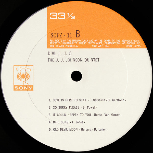 The J.J. Johnson Quintet – Dial J.J. 5 LP vinyl record, image 6 of 9