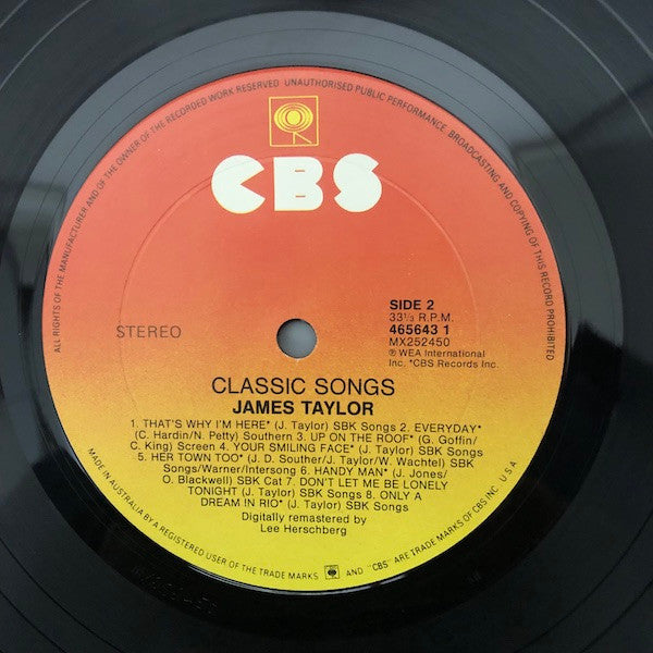James Taylor – Classic Songs LP vinyl record, image 4 of 4