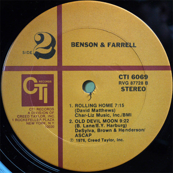 George Benson, Joe Farrell – Benson & Farrell LP vinyl record, image 6 of 8