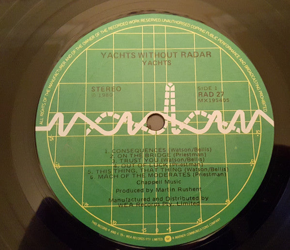Yachts – Yachts Without Radar LP vinyl record, image 5 of 6