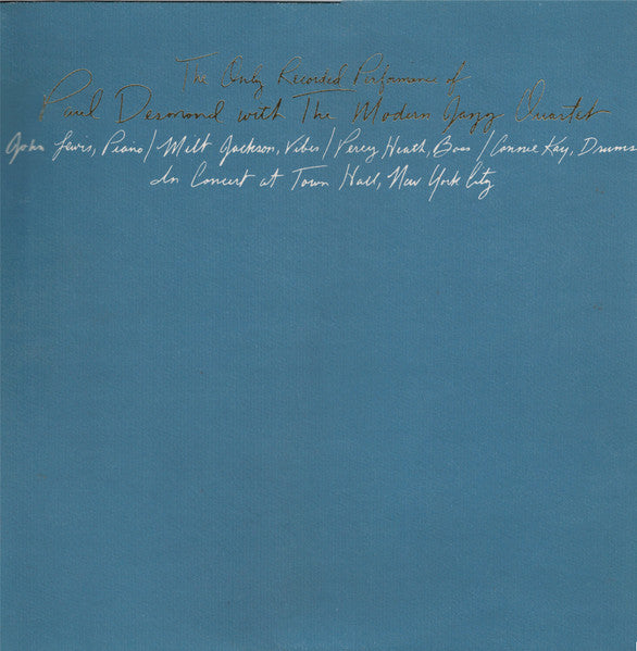 Paul Desmond, The Modern Jazz Quartet – The Only Recorded Performance Of Paul Desmond With The Modern Jazz Quartet LP vinyl record, image 2 of 5