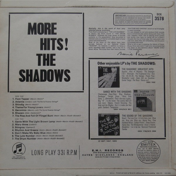 The Shadows – More Hits! The Shadows LP vinyl record, image 2 of 5
