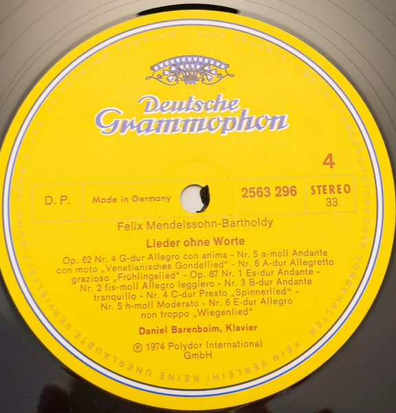 Felix Mendelssohn-Bartholdy, Daniel Barenboim – Lieder Ohne Worte (3xLP) LP vinyl record, image 8 of 10