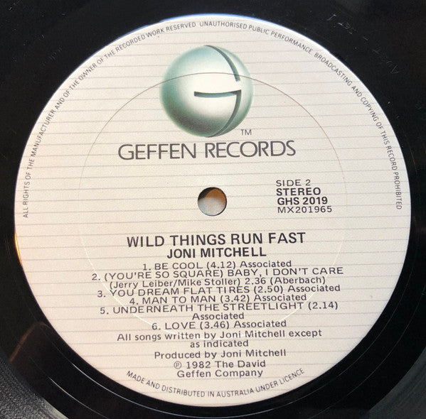 Joni Mitchell – Wild Things Run Fast LP vinyl record, image 6 of 6