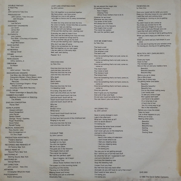 John Lennon & Yoko Ono – Double Fantasy LP vinyl record, image 5 of 6