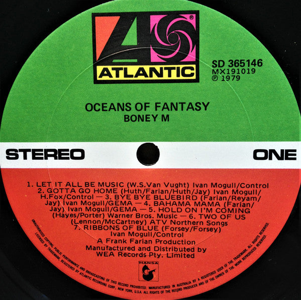 Boney M. – Oceans Of Fantasy LP vinyl record, image 5 of 10
