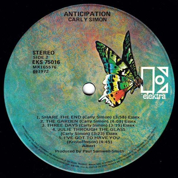Carly Simon – Anticipation LP vinyl record, image 4 of 4