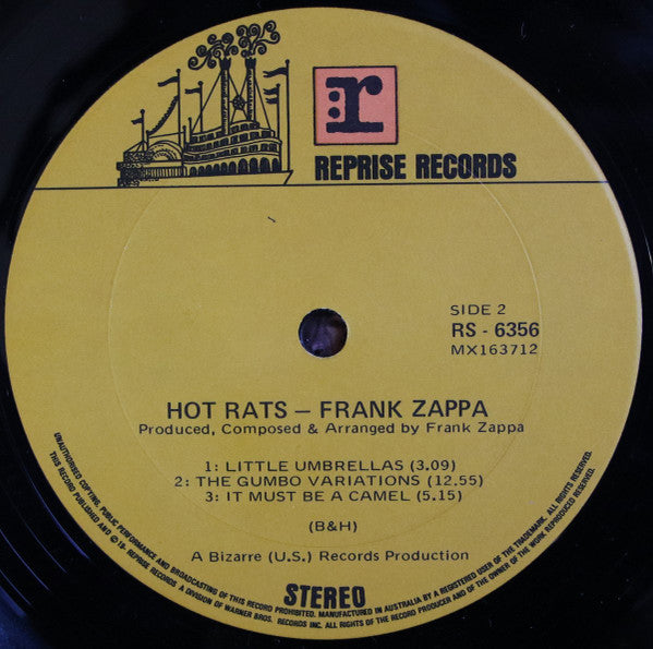 Frank Zappa – Hot Rats LP vinyl record, image 4 of 5