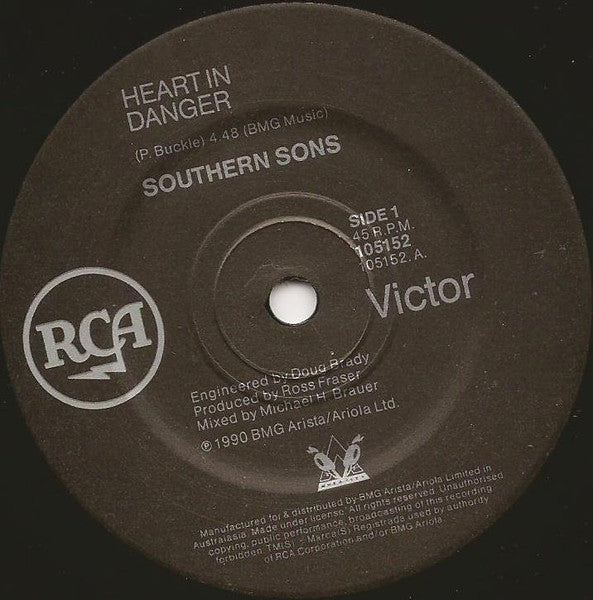 Southern Sons – Heart In Danger 7" vinyl record, image 3 of 4