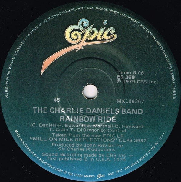 The Charlie Daniels Band – The Devil Went Down To Georgia 7" vinyl record, image 2 of 2
