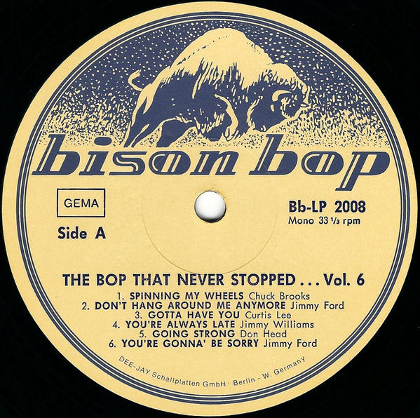 Various – Bison Bop: The Bop That Never Stopped - For A Real Rockin' Cat Volume 6 LP vinyl record, image 3 of 4
