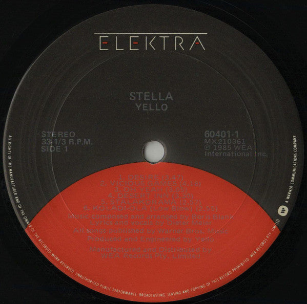 Yello – Stella LP vinyl record, image 3 of 4