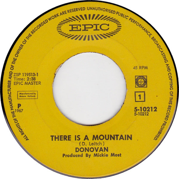 Donovan – There Is A Mountain / Sand And Foam 7" vinyl record, image 3 of 4
