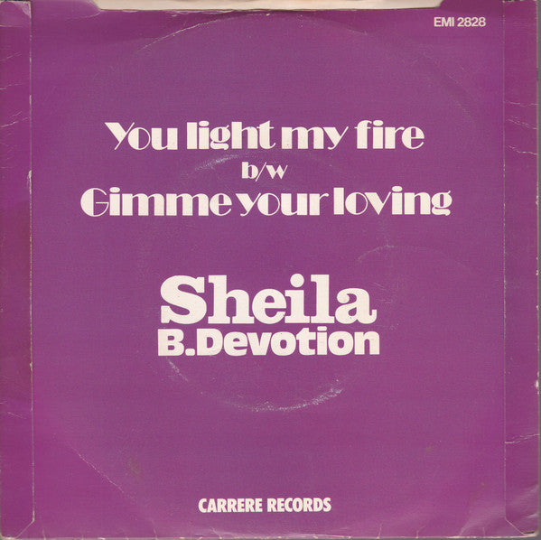 Sheila & B. Devotion – You Light My Fire 7" vinyl record, image 2 of 5