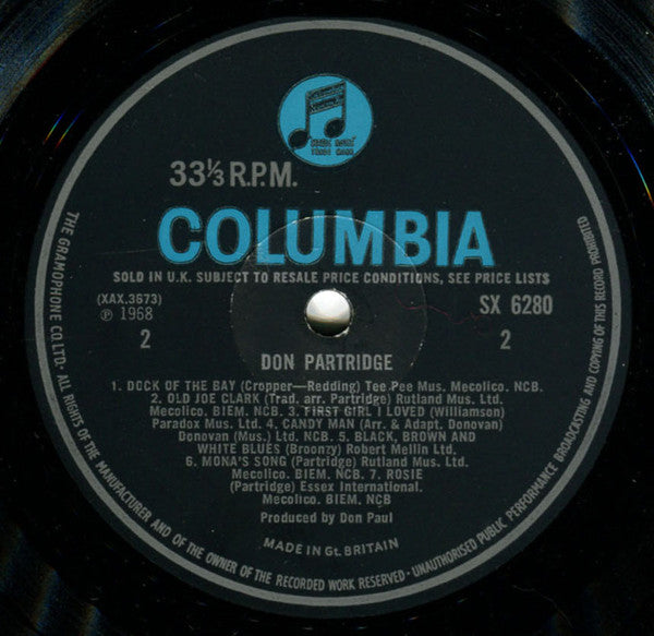 Don Partridge – Don Partridge LP vinyl record, image 3 of 3