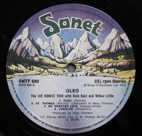 The Lee Konitz Trio – Oleo LP vinyl record, image 4 of 5