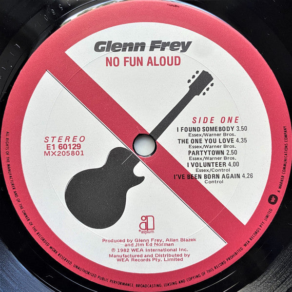 Glenn Frey – No Fun Aloud LP vinyl record, image 7 of 8