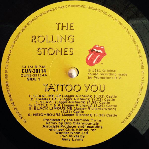The Rolling Stones – Tattoo You LP vinyl record, image 3 of 8