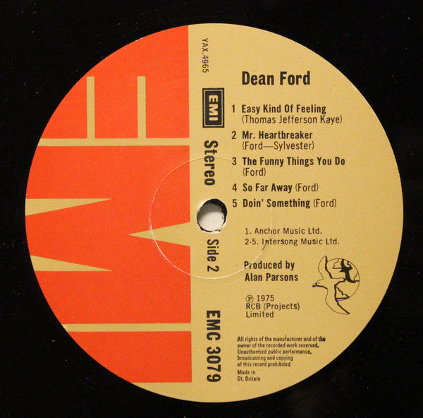 Dean Ford – Dean Ford LP vinyl record, image 4 of 4
