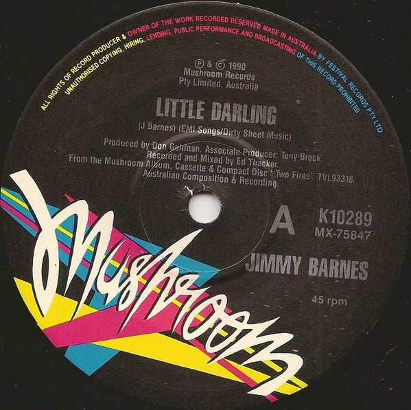 Jimmy Barnes – Little Darling 7" vinyl record, image 3 of 4