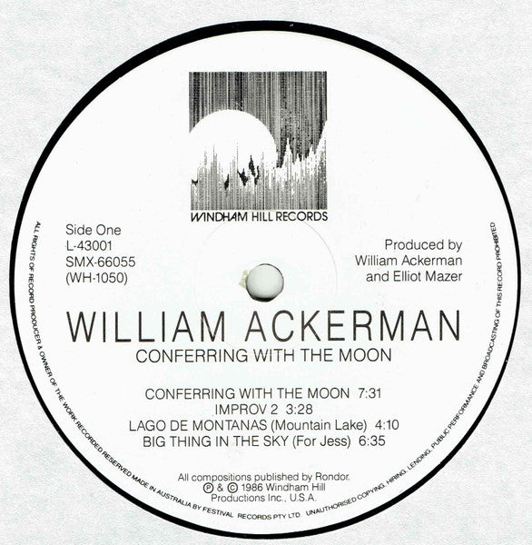 William Ackerman – Conferring With The Moon LP vinyl record, image 3 of 3