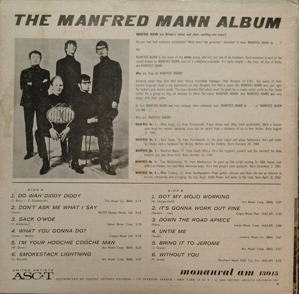 Manfred Mann – The Manfred Mann Album LP vinyl record, image 2 of 5