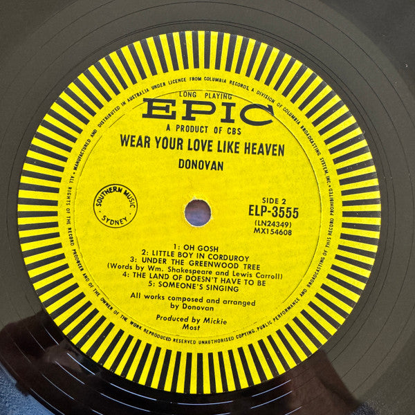 Donovan – Wear Your Love Like Heaven LP vinyl record, image 6 of 6