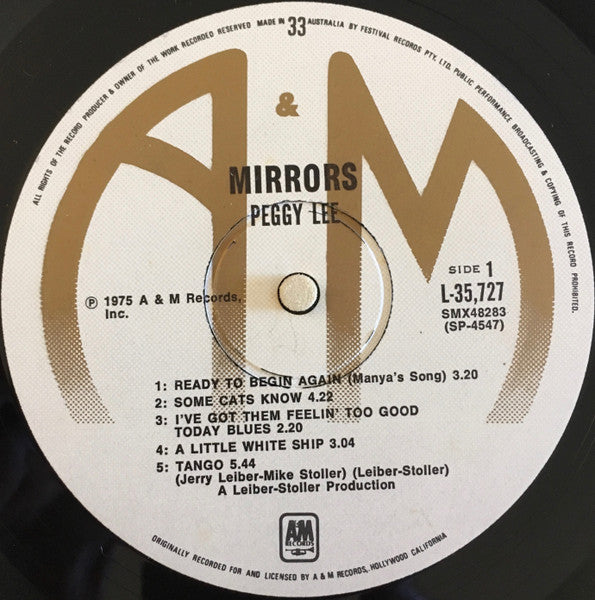 Peggy Lee – Mirrors LP vinyl record, image 2 of 6