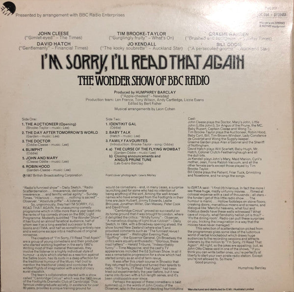 I'm Sorry I'll Read That Again – I'm Sorry, I'll Read That Again LP vinyl record, image 2 of 4
