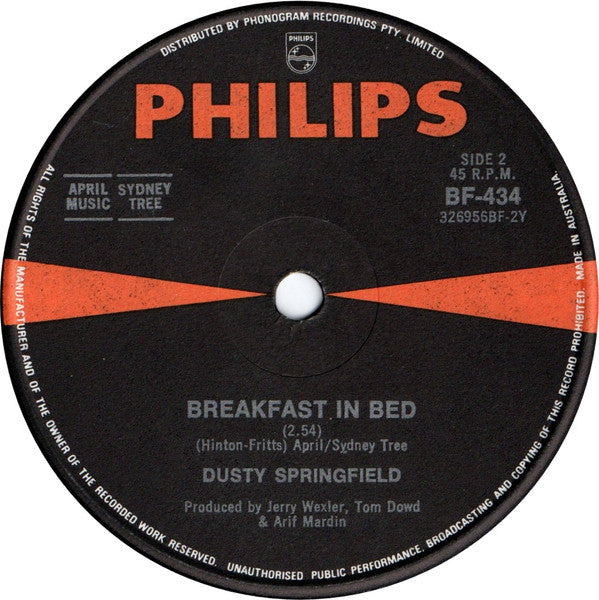 Dusty Springfield – Don't Forget About Me 7" vinyl record, image 2 of 2