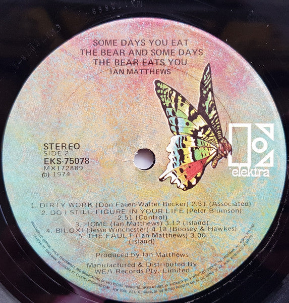 Iain Matthews – Some Days You Eat The Bear And Some Days The Bear Eats You LP vinyl record, image 4 of 4